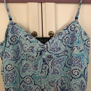 Blue patterned tank top